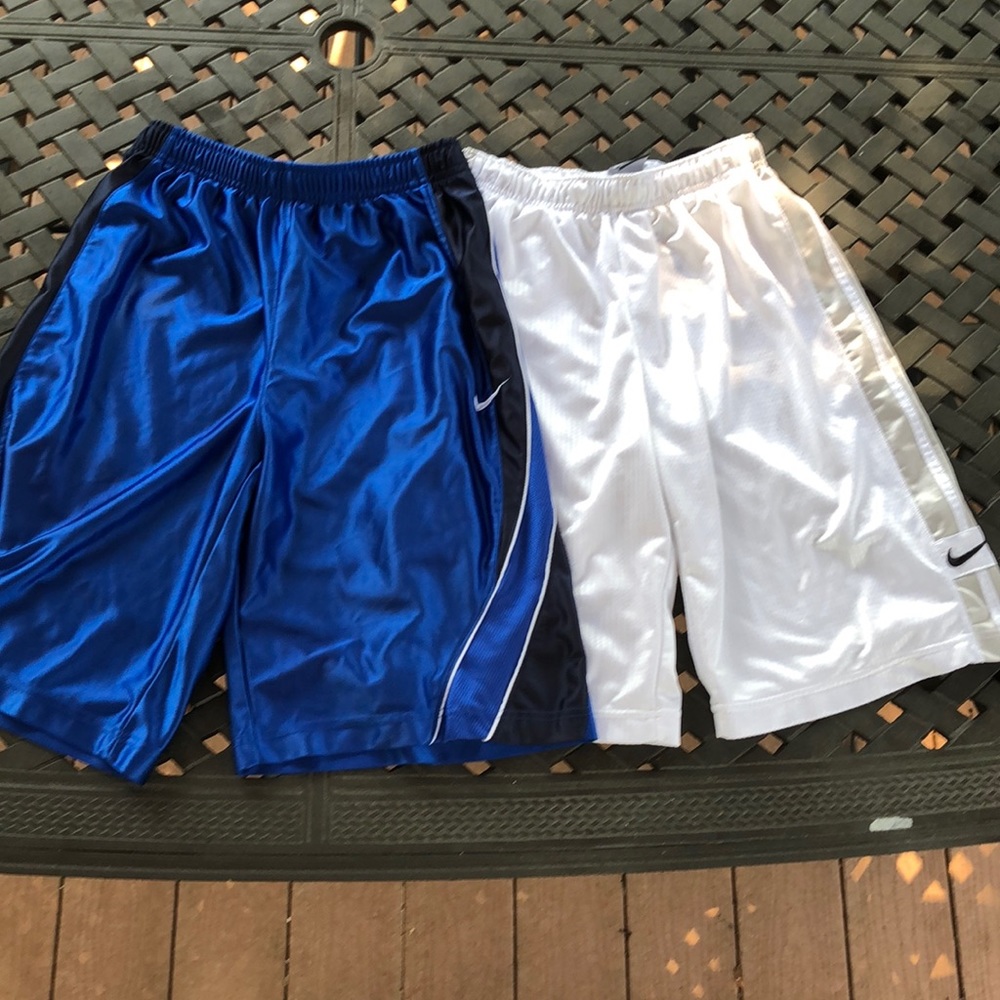 2 pairs of Boys size L Nike shorts, 100% polyester